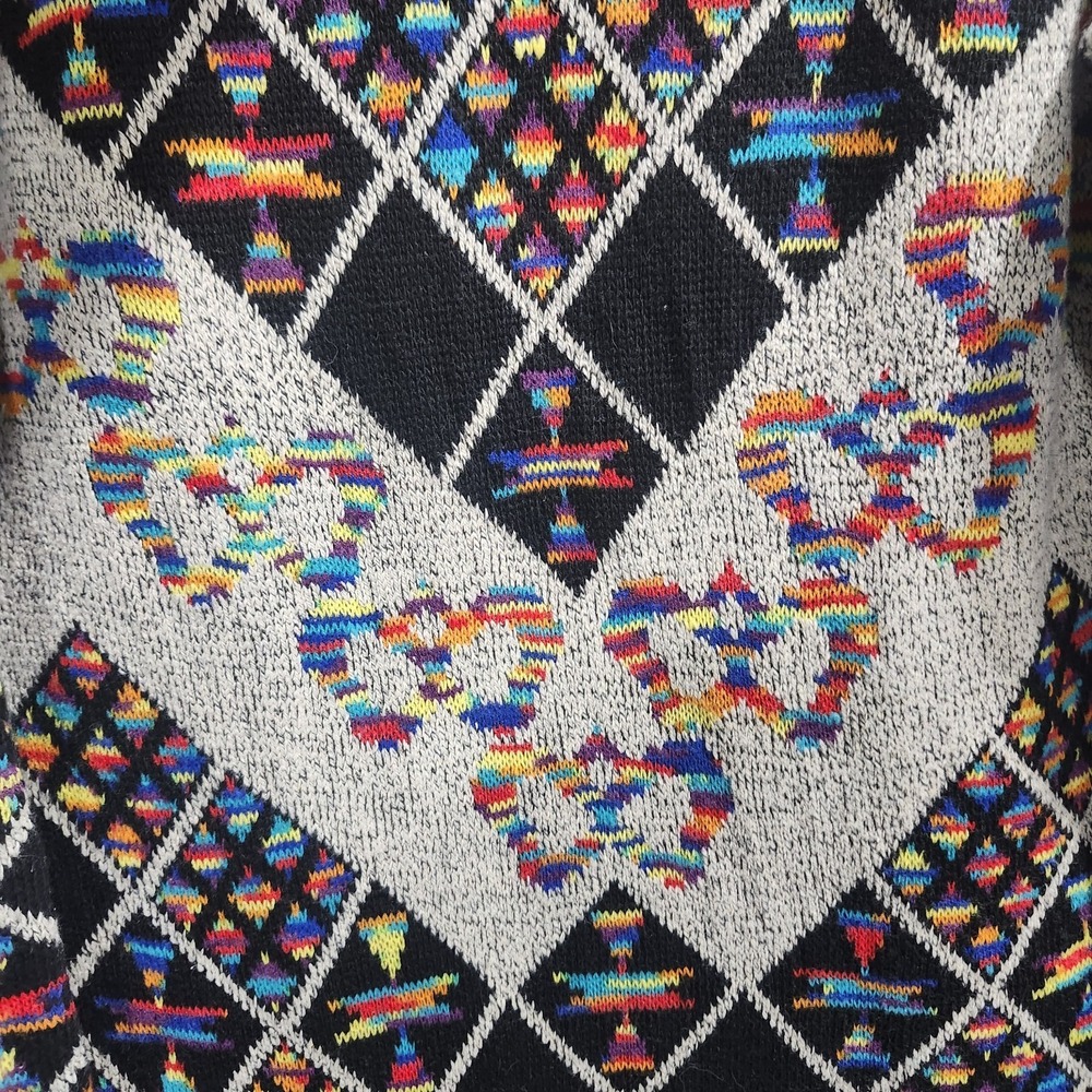 Pinklicious Hooded Cardigan Sweater M Colorful Boho Aztec Long Duster - Picture 16 of 16